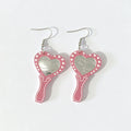 Heart Mirror Hook Earrings - DippedShop Wholesale - #4435