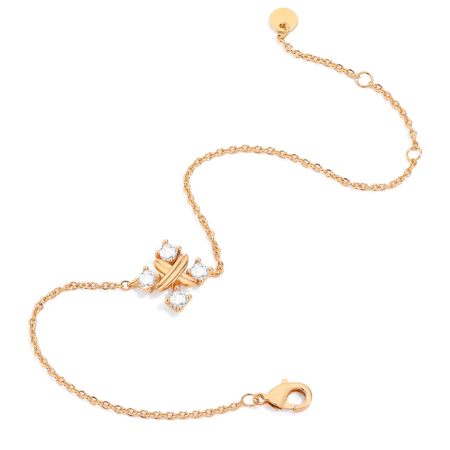 Gold Plated X Bracelet - DippedShop Wholesale - #8547