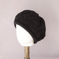 Solid Wool Cable Rolled Brim Knit Beret 6W6HAT688