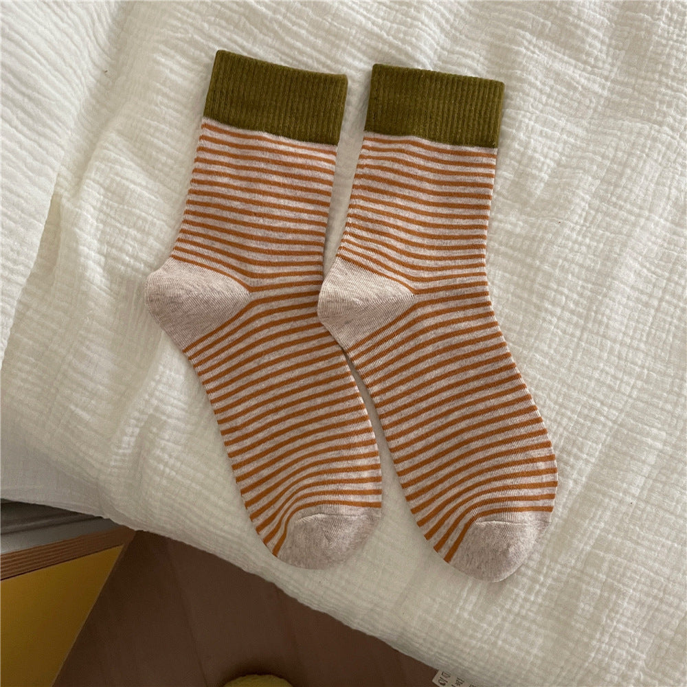 Striped Slouch Crew Socks - DippedShop Wholesale - #5155