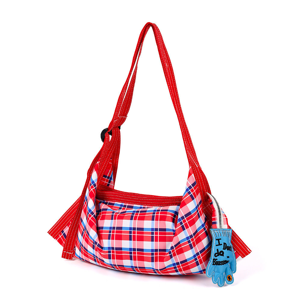 Retro Plaid Color Block Underarm Bag 6W10BBG1326