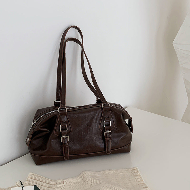 Simple Solid Color PU Shoulder Bag 6W10BBG1379