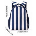 Casual Color Block Striped Large Capacity Backpack 6W10BBG1956