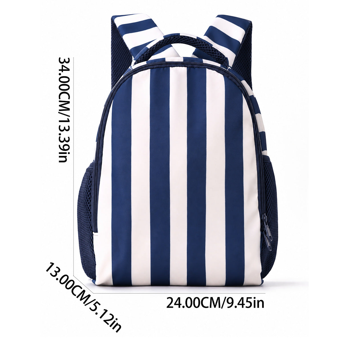 Casual Color Block Striped Large Capacity Backpack 6W10BBG1956