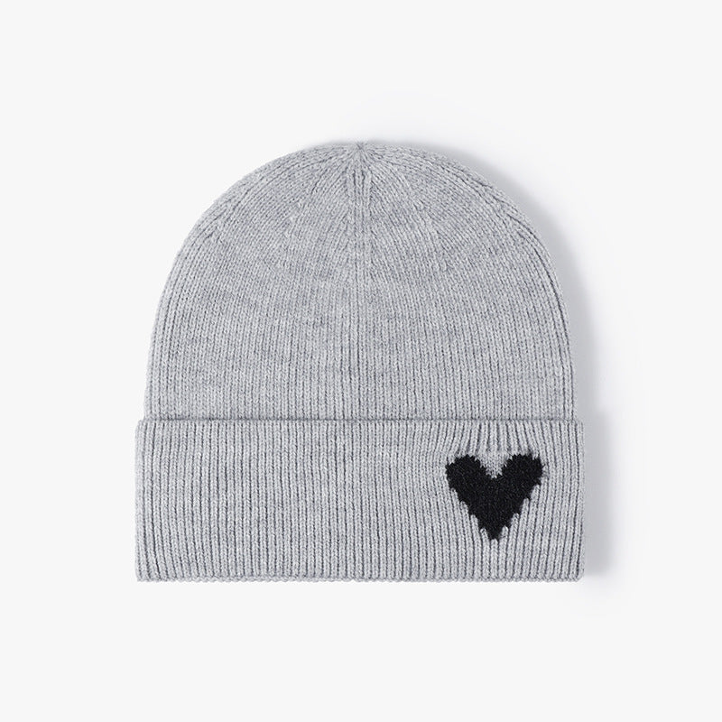 Heart Jacquard Knit Beanie - DippedShop Wholesale - #8771