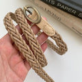Minimalist Skinny Braided Woven Leather Belt 6W6JBT167