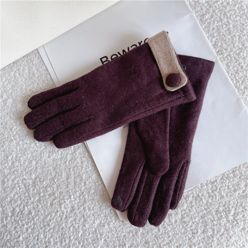 Button Decor Touchscreen Gloves - DippedShop Wholesale - #9939