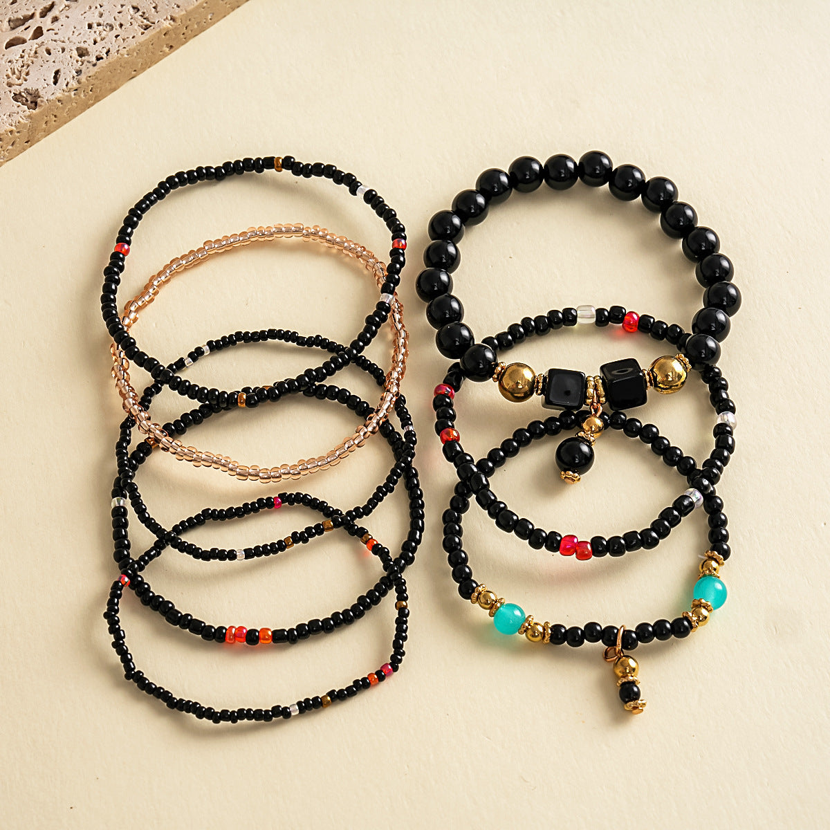 Boho Style Multi Layer Beaded Chain Bracelets 6W6JBR632