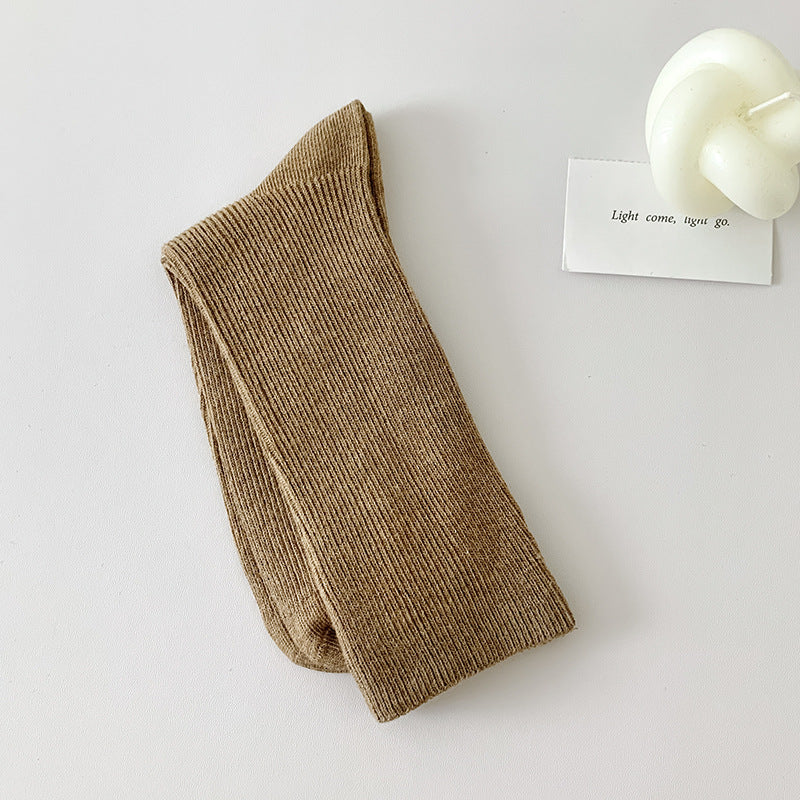 Minimalist Solid Color Scrunch Crew Socks 6W8FSO668