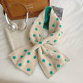 Polka Dot Color Block Cross Warm Knit Scarf 6W6NSC88