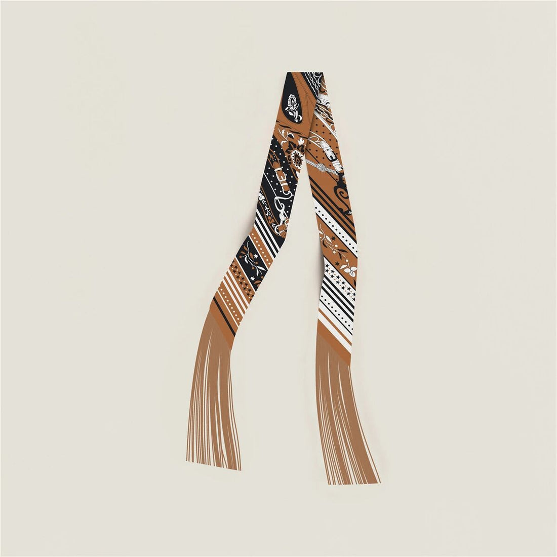 Horse Print Tassel Silk Scarf - DippedShop Wholesale - #8547