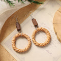 Boho Rattan Dangle Earrings - DippedShop Wholesale - #2435