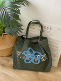 Vintage Floral Embroidery Washed Denim Handbag 6W10BBG1314