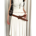 Trendy Cowgirl Cool Patchwork Wide Leather Belt 6W6JBT140