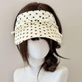 Trendy Polka Dots Color Block Bowknot Sun Hat MK2COK6W6HAT373