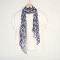Fresh Solid Color Floral Print Silk Scarf 6W6NSI228