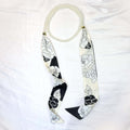 Elegant Floral Print Pearl Scarf Skinny Heanband MK2BW6W6HBD121
