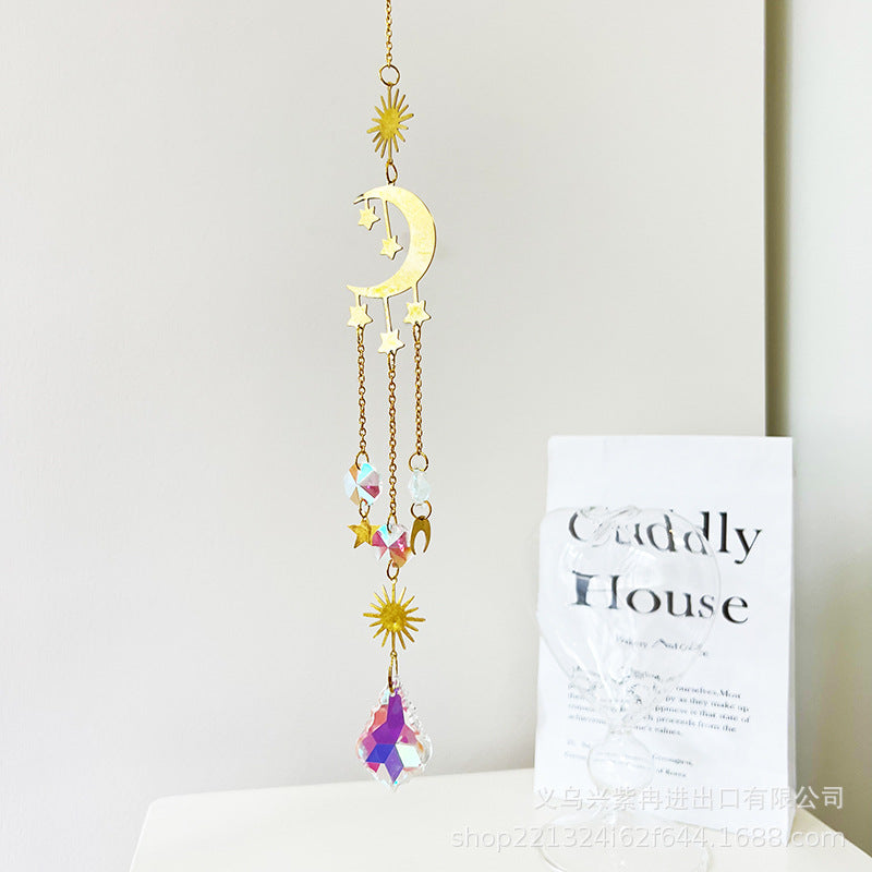 Star Moon Crystal Sun Catcher - DippedShop Wholesale - #2259