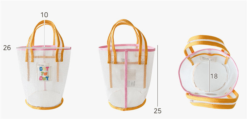 Cute Color Contrast  Mesh Storage Bucket Bag 8BW6BOB91T