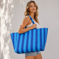 Striped Shopping Tote Bag - DippedShop Wholesale - #4851