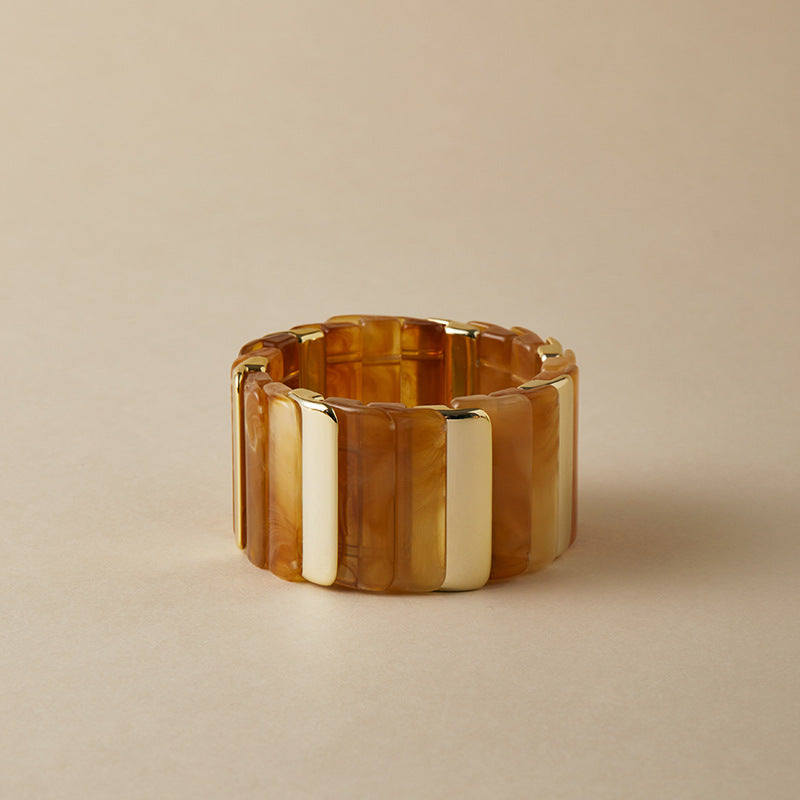 Gold Geometric Stretch Bracelet - DippedShop Wholesale - #4083
