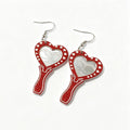 Heart Mirror Hook Earrings - DippedShop Wholesale - #1667