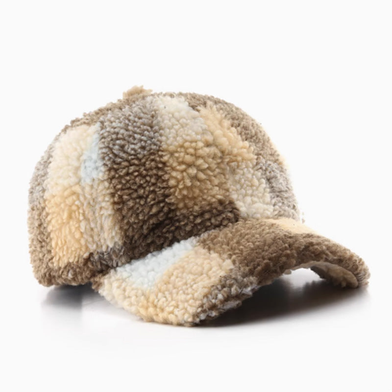 Plaid Sherpa Baseball Cap - DippedShop Wholesale - #0403