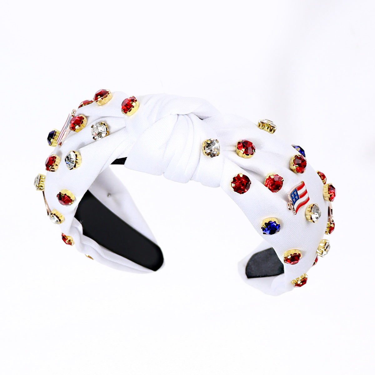Stylish Solid Color Knotted Rhinestones Hair Band 8AS6HBD59T