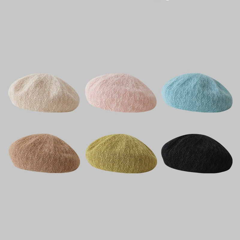 Trendy Solid Color Beret Breathable Beret Hat MK2CK6W6HAT62
