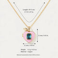 Cute Pink Peach Heart Pendant Locket Necklace 6W6JNC413L