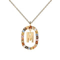 Colorful CZ Letter Pendant - DippedShop Wholesale - #6835