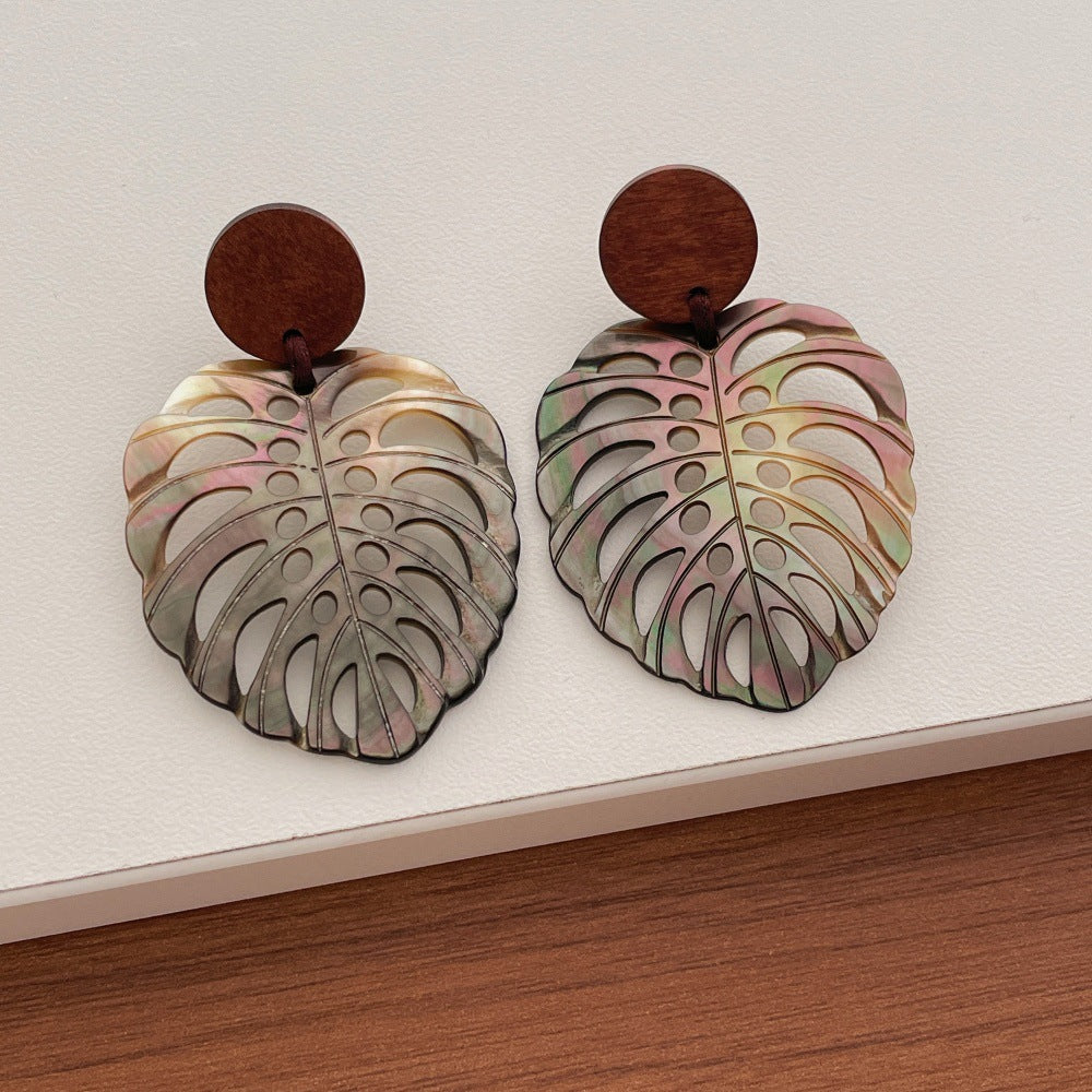 Vintage Hollow Out Leaf Floral Dangle Earrings 6W6JER603