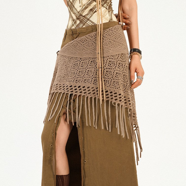 Boho Crochet Hollow Fringe Triangle Hip Wrap MK2BW6W1SL02