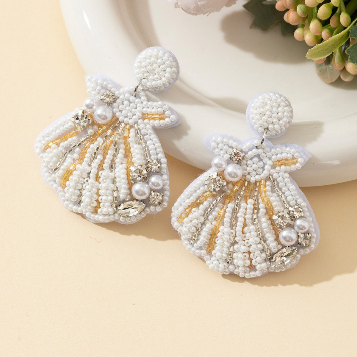Pearl Shell Stud Earrings - DippedShop Wholesale - #9667