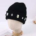 Rhinestone Cuffed Knit Beanie - DippedShop Wholesale - #1187