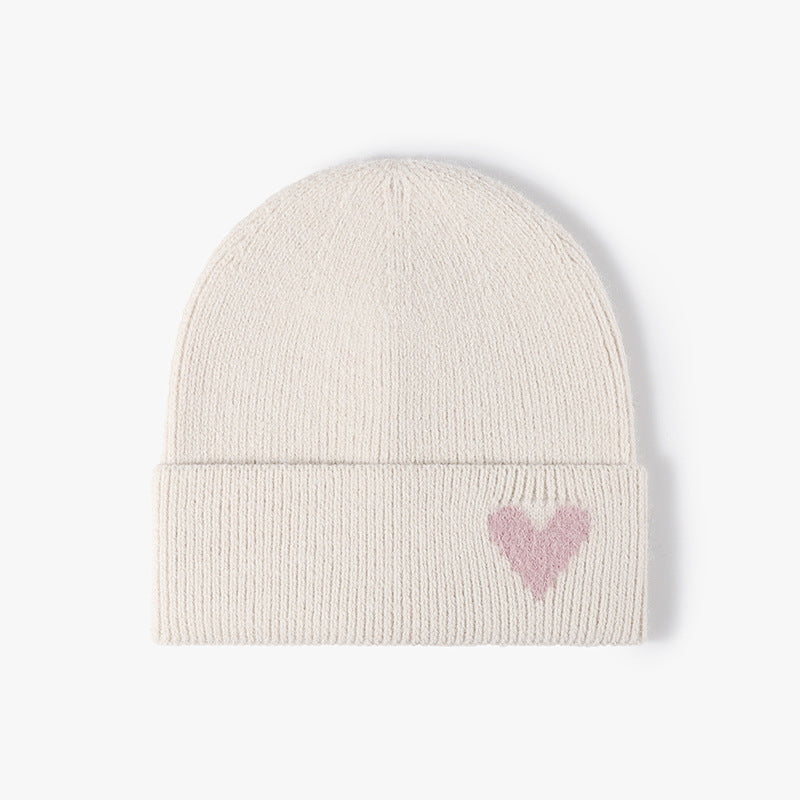 Heart Jacquard Knit Beanie - DippedShop Wholesale - #3235