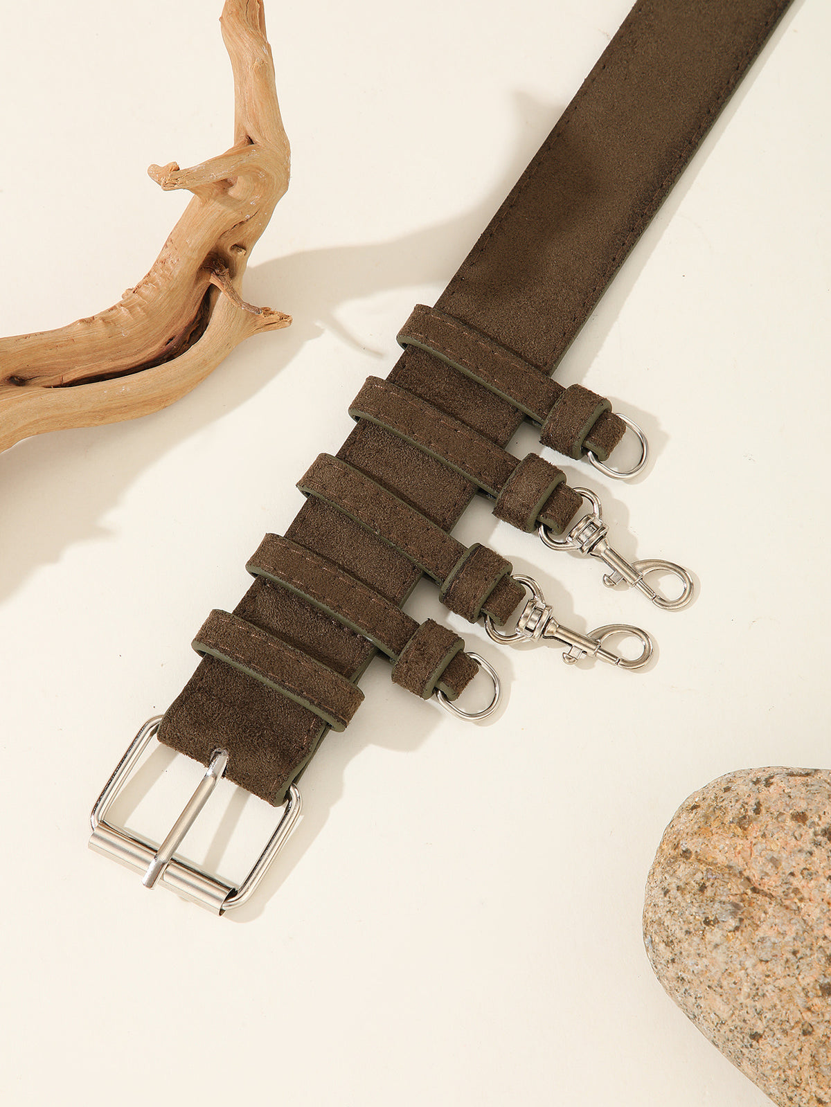 Vintage Faux Suede Multi-Hook Utility Waist Belt 6W6JBT233