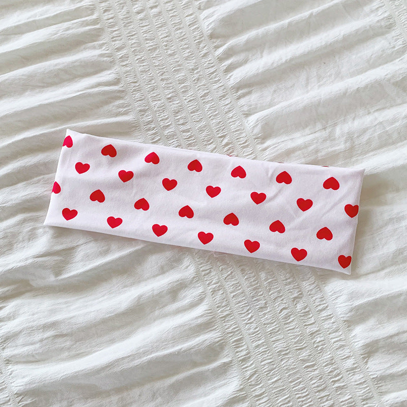 Heart Print Wide Headband - DippedShop Wholesale - #4259