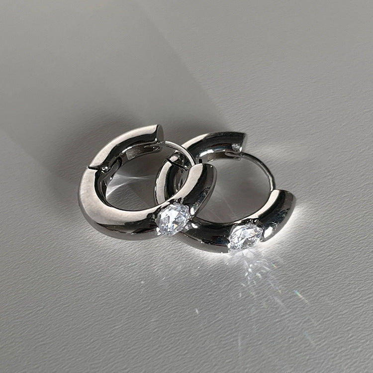 Cubic Zirconia Huggie Hoop Earrings - DippedShop Wholesale - #2771