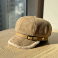 Fur Trim Beret Hat - DippedShop Wholesale - #0979