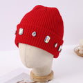 Rhinestone Cuffed Knit Beanie - DippedShop Wholesale - #6723