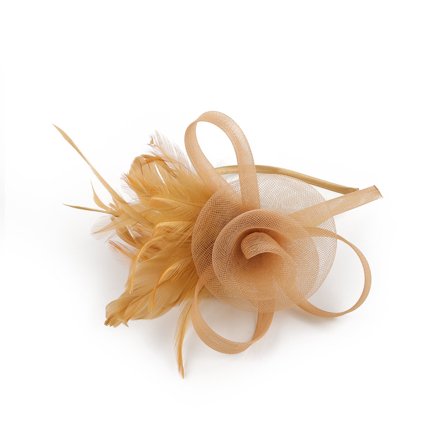 Flower Feather Fascinator Headband - DippedShop Wholesale - #8707