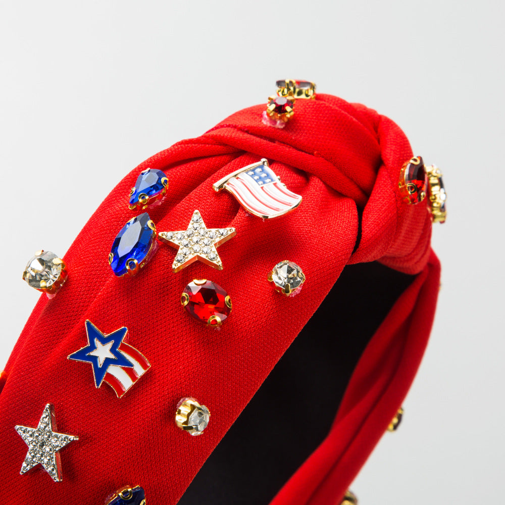 Stylish Solid Color American Flag Patch Hair Band 8AS6HBD63T