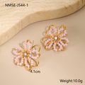 Gold Plated Flower Stud Earrings - DippedShop Wholesale - #0083