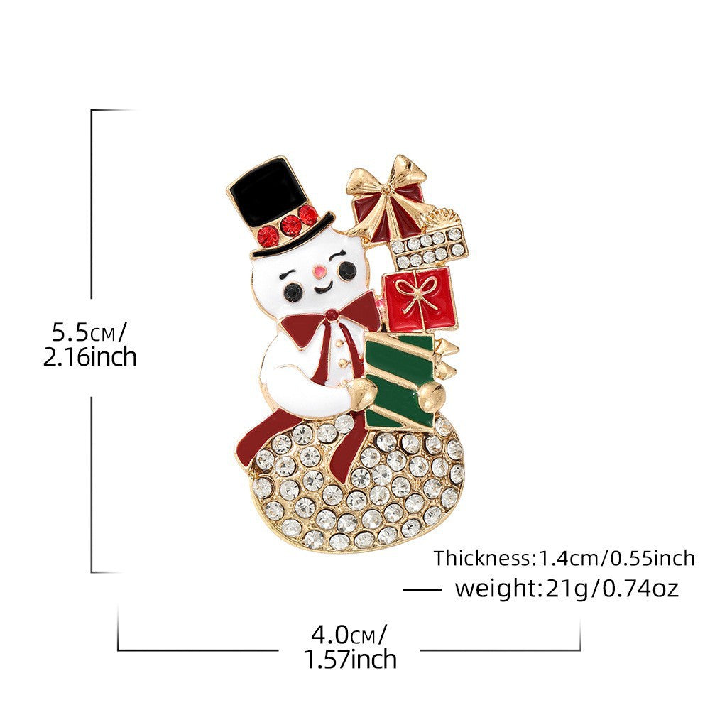 Christmas Series Enamel Rhinestone Brooch 6W6JPB63