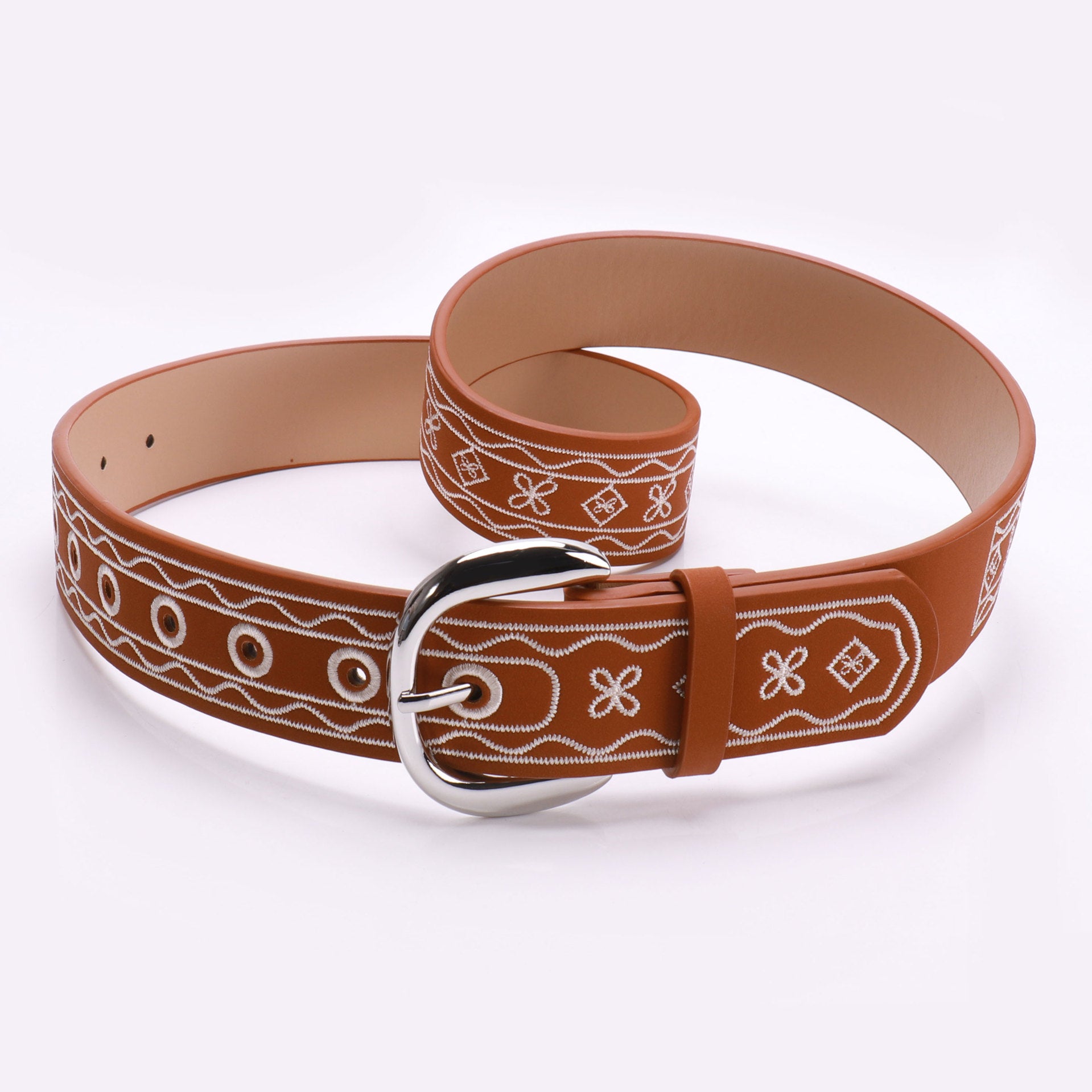 Retro Embroidered PU Belt - DippedShop Wholesale - #7891