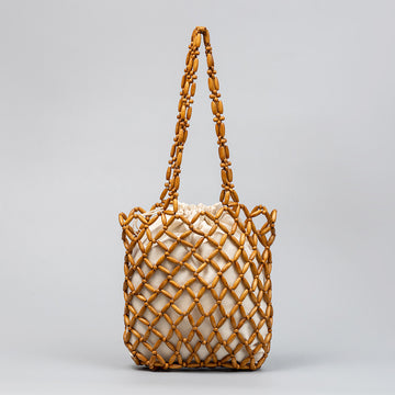 Wooden Bead Woven Handbags DPFB0715