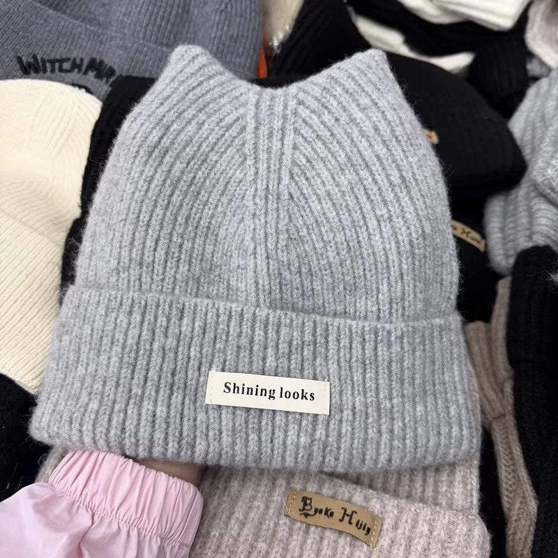 Cute Soft Cat Ears Knit Beanie Hat 6W6HAT713
