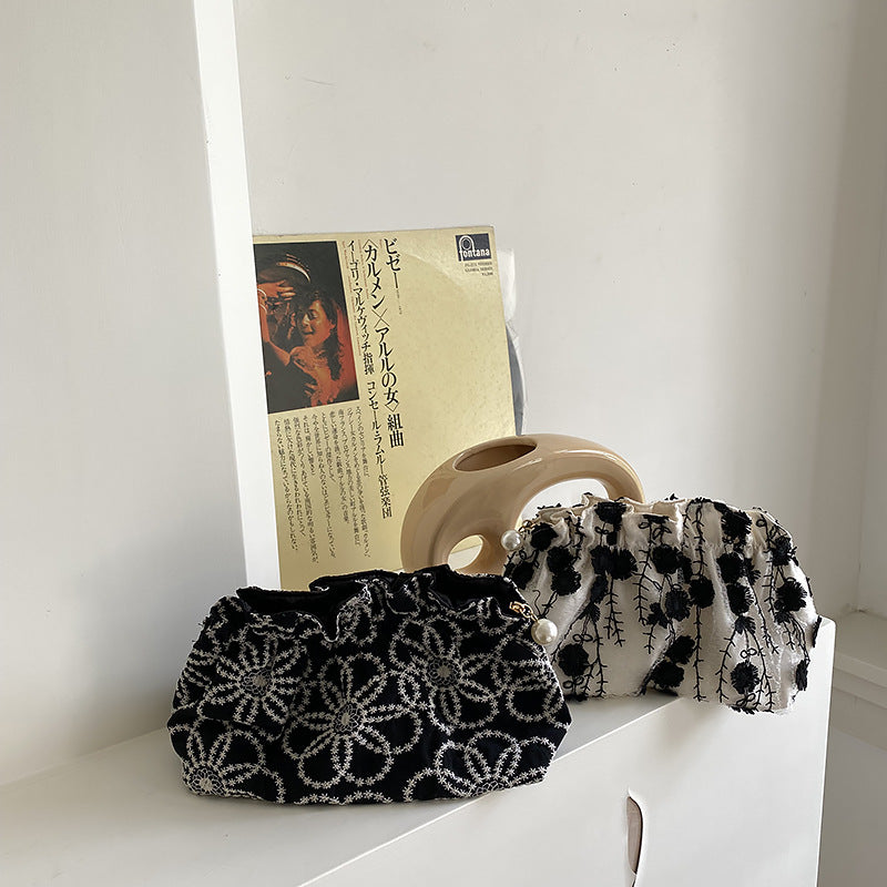 Floral Embroidered Lace Cosmetic Bag - DippedShop Wholesale - #5299