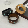 Punk Style Studded Wooden Wide - DippedShop Wholesale - #0739